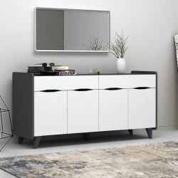 Sila Megapap melamine buffet in white - grey color 140x45x72cm.