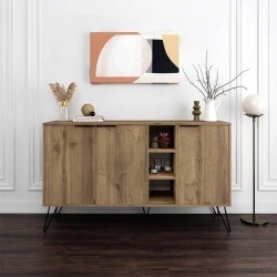 Clara Megapap melamine buffet in light brown color 142x35,6x83cm.