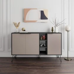 Clara Megapap melamine buffet in anthracite - light mocha color 142x35,6x83cm.
