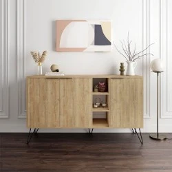 Clara Megapap melamine buffet in oak color 142x35,6x83cm.