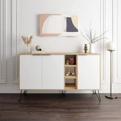 Clara Megapap melamine buffet in oak-white color 142x35,6x83cm.