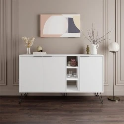 Clara Megapap melamine buffet in white color 142x35,6x83cm.