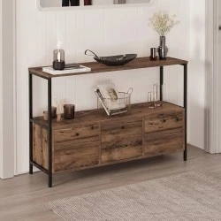 Mars Megapap melamine console in rustic smoked color 122x36x80.1cm.