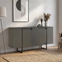 Μπουφές Orontes Megapap χρώμα ανθρακί 160x35,2x80εκ.