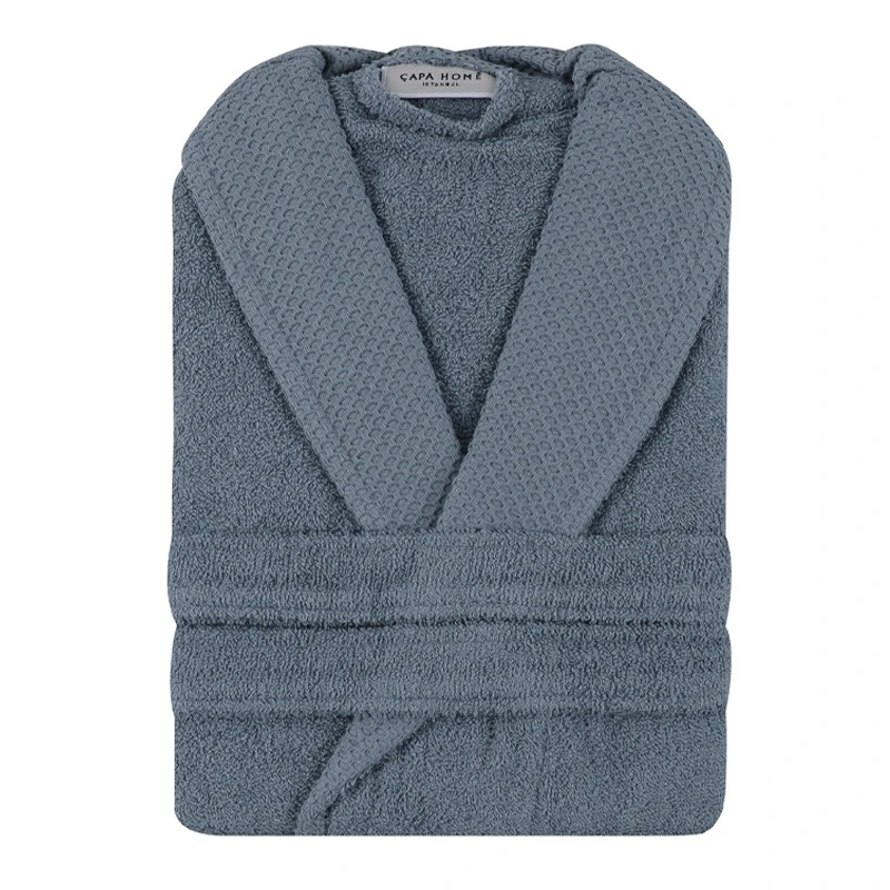 Bathrobe with collar Cappa 360gr/m² XXLarge color indigo blue