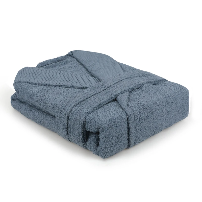 Bathrobe with collar Cappa 360gr/m² XXLarge color indigo blue