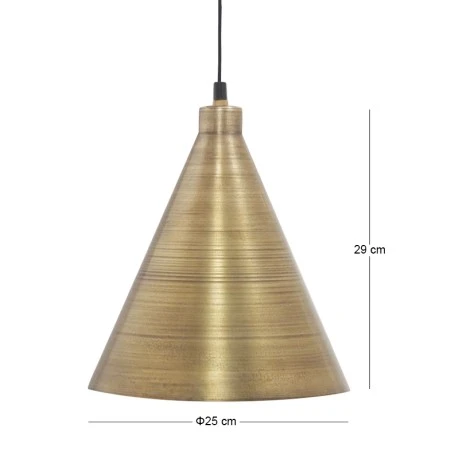 INDUSTRIAL VINTAGE BRASS HANGING LAMP 25X29CM
