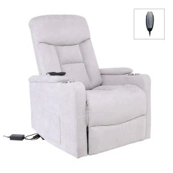 NANCY Lift-Relax Armchair, Fabric Light Grey (Electric Lift & Tilt)
