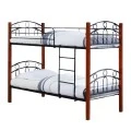 NORTON Double Deck Bed 90x190 Metal Black/Wood Walnut