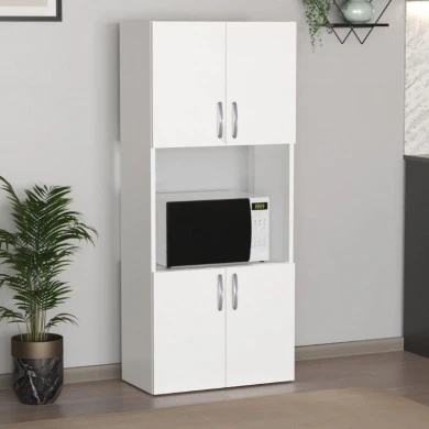 Armado Megapap melamine kitchen cabinet in white color 60x32x140cm.
