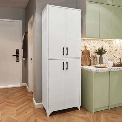 Charlie Megapap melamine kitchen/bathroom cabinet in white color 62,6x35,8x186cm.