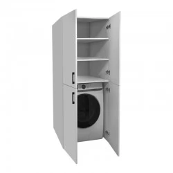 Millay Megapap melamine bathroom - laundry machine cabinet in white color 70x70x180cm.