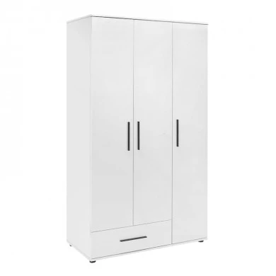 Bianco Megapap 3 doors melamine wardrobe in white color 103x52x187cm.