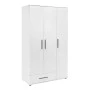 Bianco Megapap 3 doors melamine wardrobe in white color 103x52x187cm.