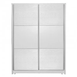 Wardrobe with 2 sliding doors Chase pakoworld in white colour 152.5x56.5x185cm Wardrobe with 2 sliding doors Chase pakoworld in white colour 152.5x56.5x185cm