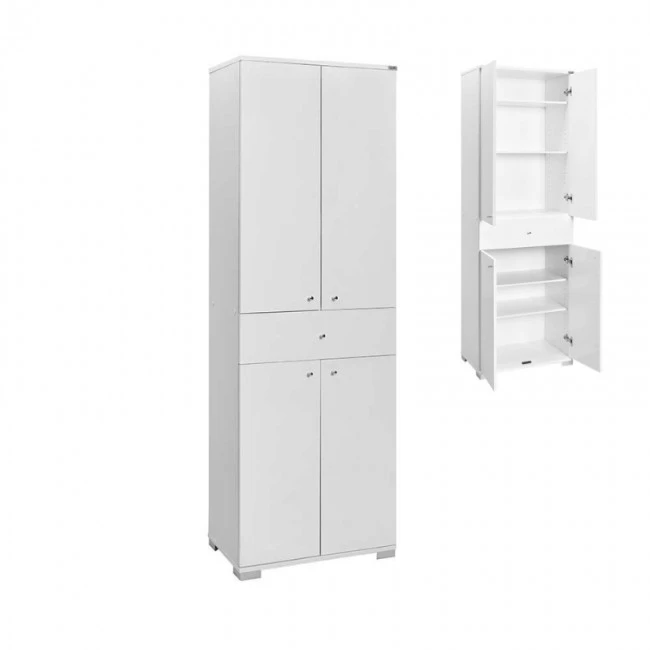 Diamond Megapap double-leaf wardrobe in white color 60x38x187cm.