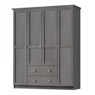 Emily Megapap 4 doors wardrobe in anthtacite color 140x50x210cm.
