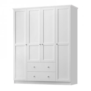 Emily Megapap 4 doors wardrobe in white color 140x50x210cm.