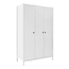 French Megapap 3 doors melamine wardrobe in white color 125x54x196cm.