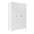 French Megapap 3 doors melamine wardrobe in white color 125x54x196cm.
