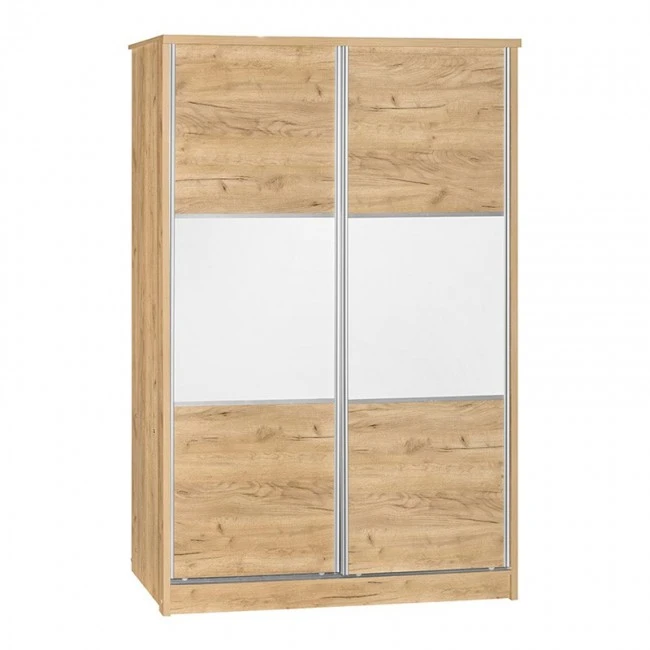 Wardrobe with 2 sliding doors Griffin pakoworld in natural colour 121x56.5x180.5cm