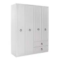 Hampton Megapap 4 doors melamine wardrobe in white color 140x52x185cm.