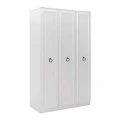 Hampton Megapap 3 doors melamine wardrobe in white color 103x52x185cm.