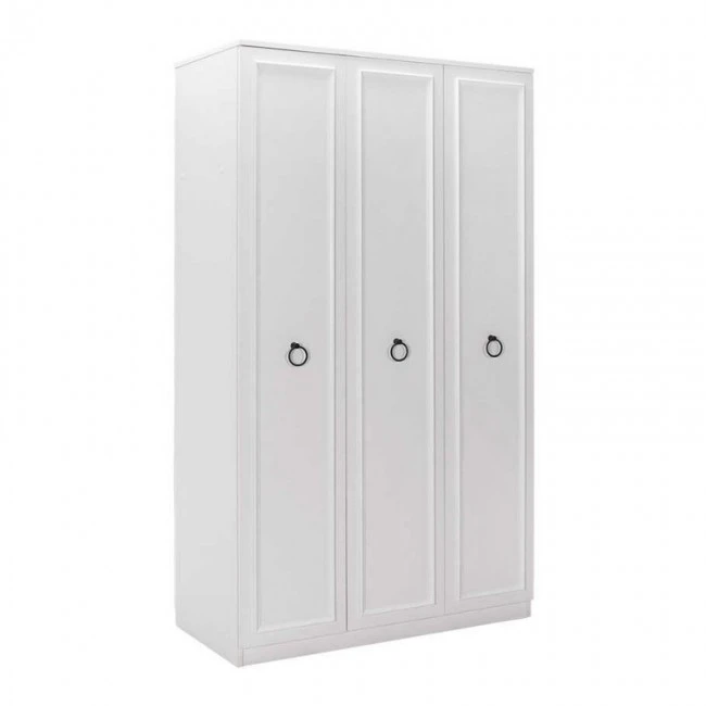 Hampton Megapap 3 doors melamine wardrobe in white color 103x52x185cm.