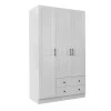 Jenna Megapap 3 doors wardrobe in white color 105x50x182cm.