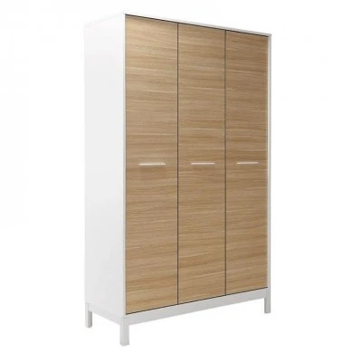 London Megapap 3 doors melamine wardrobe in oak - white color 120x52x202cm.