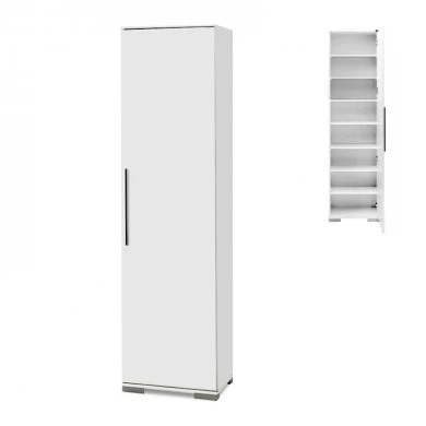 Diamond Megapap single-door wardrobe - shoe rack of 16 pairs in white glosscolor 50x35x187cm.