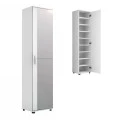 Visla Megapap single-door wardrobe - shoe rack of 20 pairs with mirror in white 45x36x187cm.