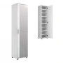 Visla Megapap single-door wardrobe - shoe rack of 20 pairs with mirror in white 45x36x187cm.