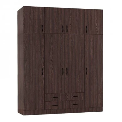 Regina Megapap four doors melamine wardrobe in wenge color 200x60x240cm.