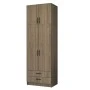 Ricardo Megapap two doors melamine wardrobe with cabinet in walnut color 80x51,8x240cm.
