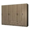 Ricardo Megapap six doors melamine wardrobe in walnut color 240x51,8x181cm.