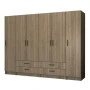 Ricardo Megapap six doors melamine wardrobe in walnut color 240x51,8x181cm.