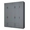 Ricardo Megapap five doors melamine wardrobe with cabinet in anthracite color 200x51,8x240cm.