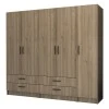 Ricardo Megapap five doors melamine wardrobe in walnut color 200x51,8x181cm.