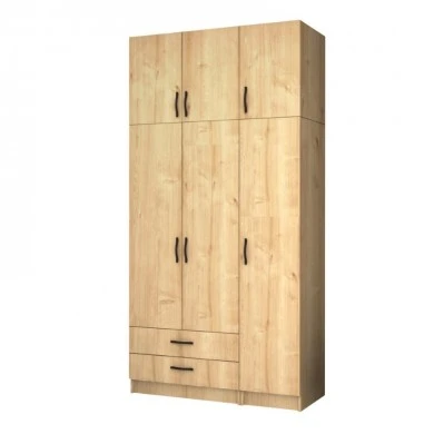 Ricardo Megapap three doors melamine wardrobe with cabinet in oak color 120x51,8x240cm.