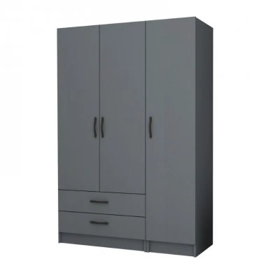 Ricardo Megapap three doors melamine wardrobe in anthracite color 120x51,8x181cm.