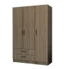 Ricardo Megapap three doors melamine wardrobe in walnut color 120x51,8x181cm.