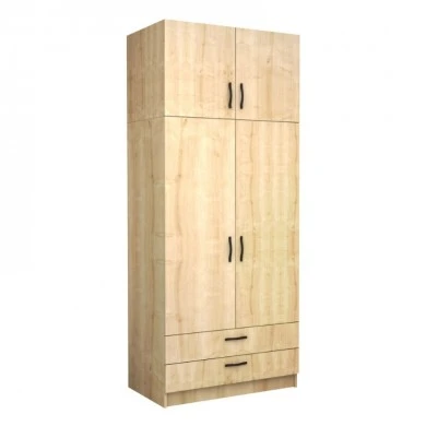 Victoria Megapap  two doors melamine wardrobe with cabinet in oak color 100x60x240cm.