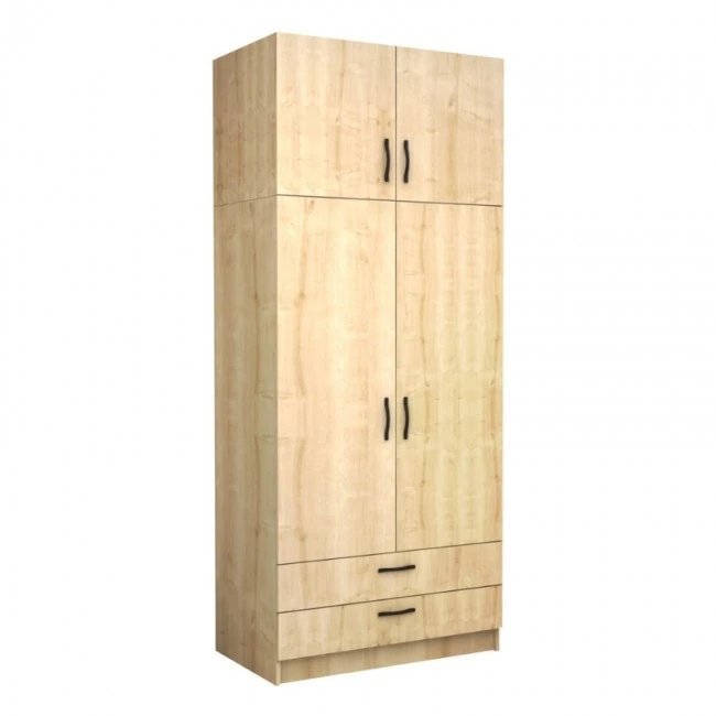 Victoria Megapap  two doors melamine wardrobe with cabinet in oak color 100x60x240cm.