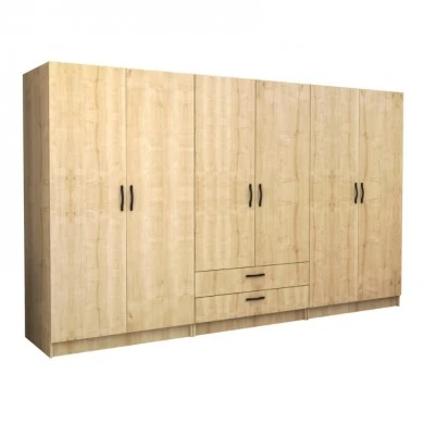 Victoria Megapap six doors melamine wardrobe in oak color 300x60x181cm.