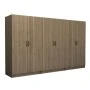 Victoria Megapap six doors melamine wardrobe in walnut color 300x60x181cm.