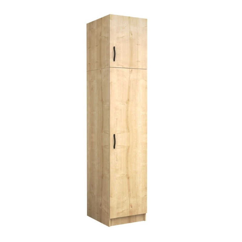 Victoria Megapap single door melamine wardrobe with cabinet in oak color 50x60x240cm.