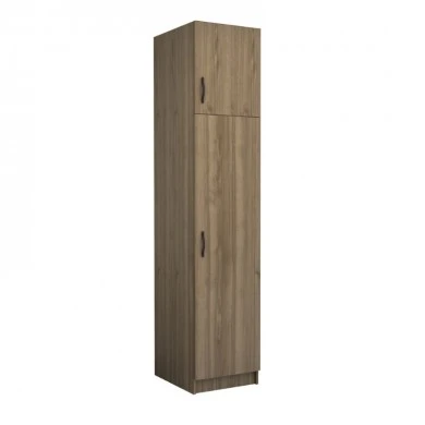 Victoria Megapap single door melamine wardrobe with cabinet in walnut color 50x60x240cm.