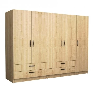 Victoria Megapap five doors melamine wardrobe in oak color 250x60x181cm.