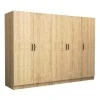 Victoria Megapap five doors melamine wardrobe in oak color 250x60x181cm.